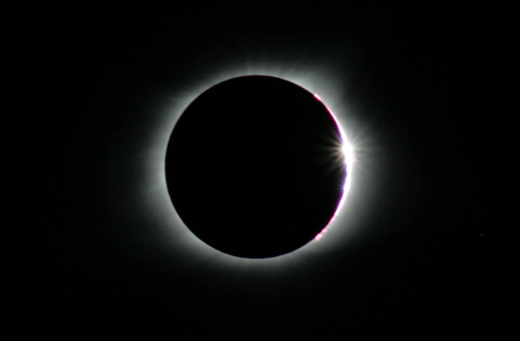 Solar eclipse at totality