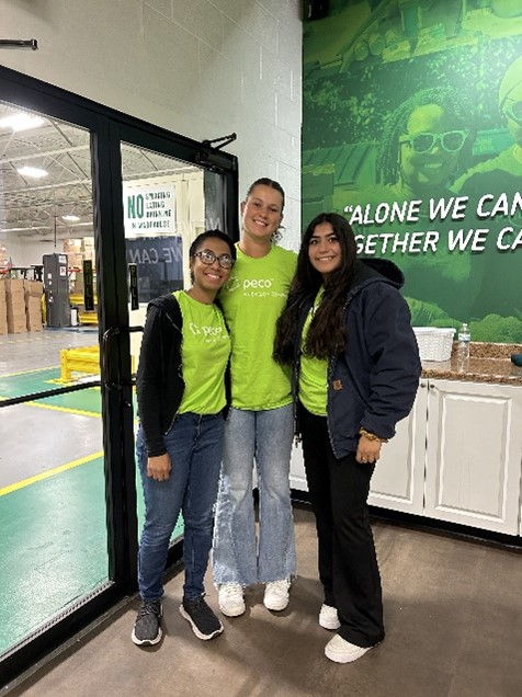 Students in neon PECO shirts