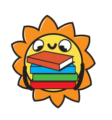 illustration of a sun carrying books