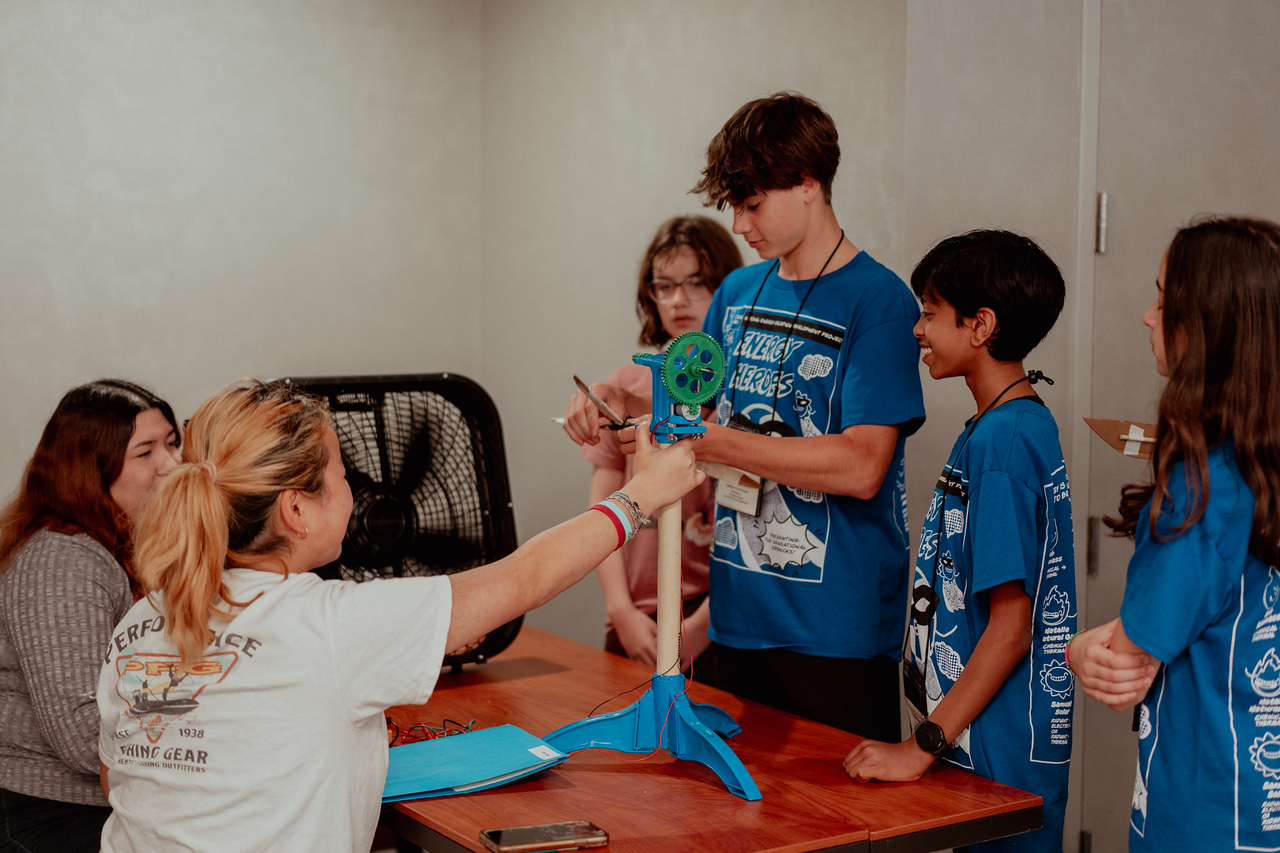 Intermediate students performing an energy based experiment