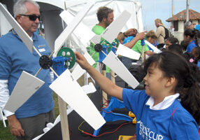 Students learning wind at Americas Cup