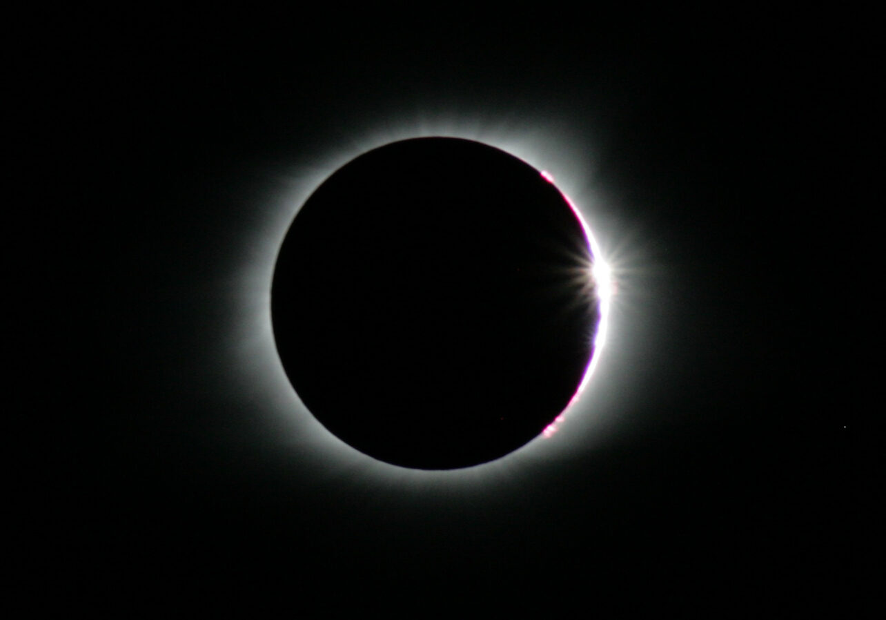 Solar eclipse at totality