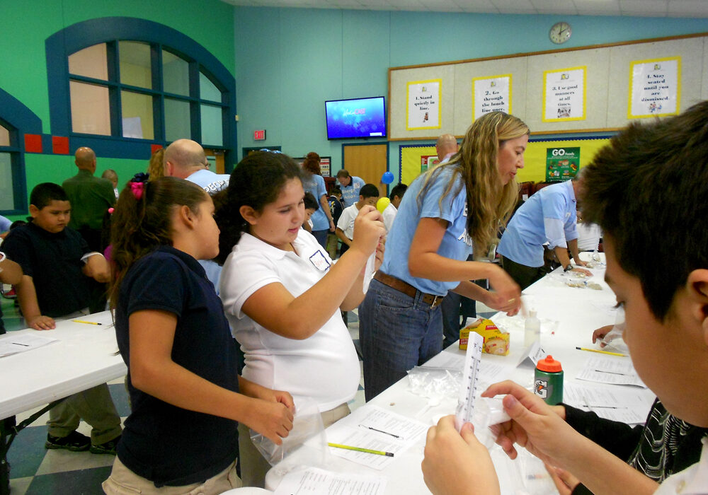 Students from Saldivar Elementary doing tests