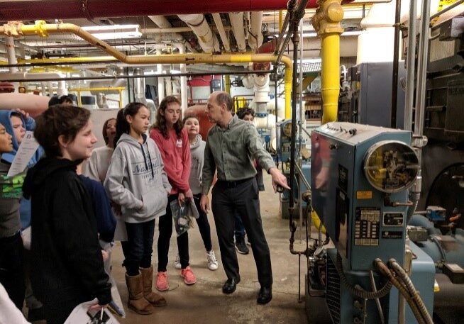 Students auditing boiler room