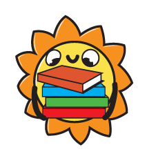 illustration of a sun carrying books